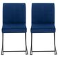 Lumisource Fuji Side Chair with Blue Cushion in Black (Set of 2), , large