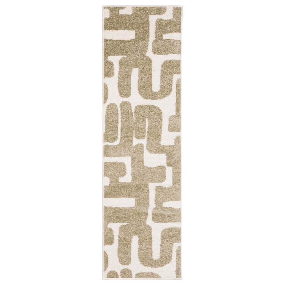 ROW by Oriental Weavers Quinn QUI09 Beige and Ivory 2" x 7" Runner, , large