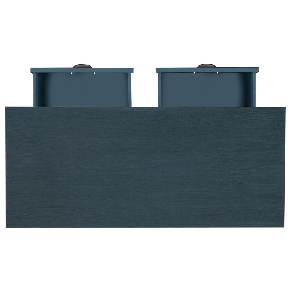 Linon Home Decor Brimley Beadboard Console Table in Dark Teal Blue, , large