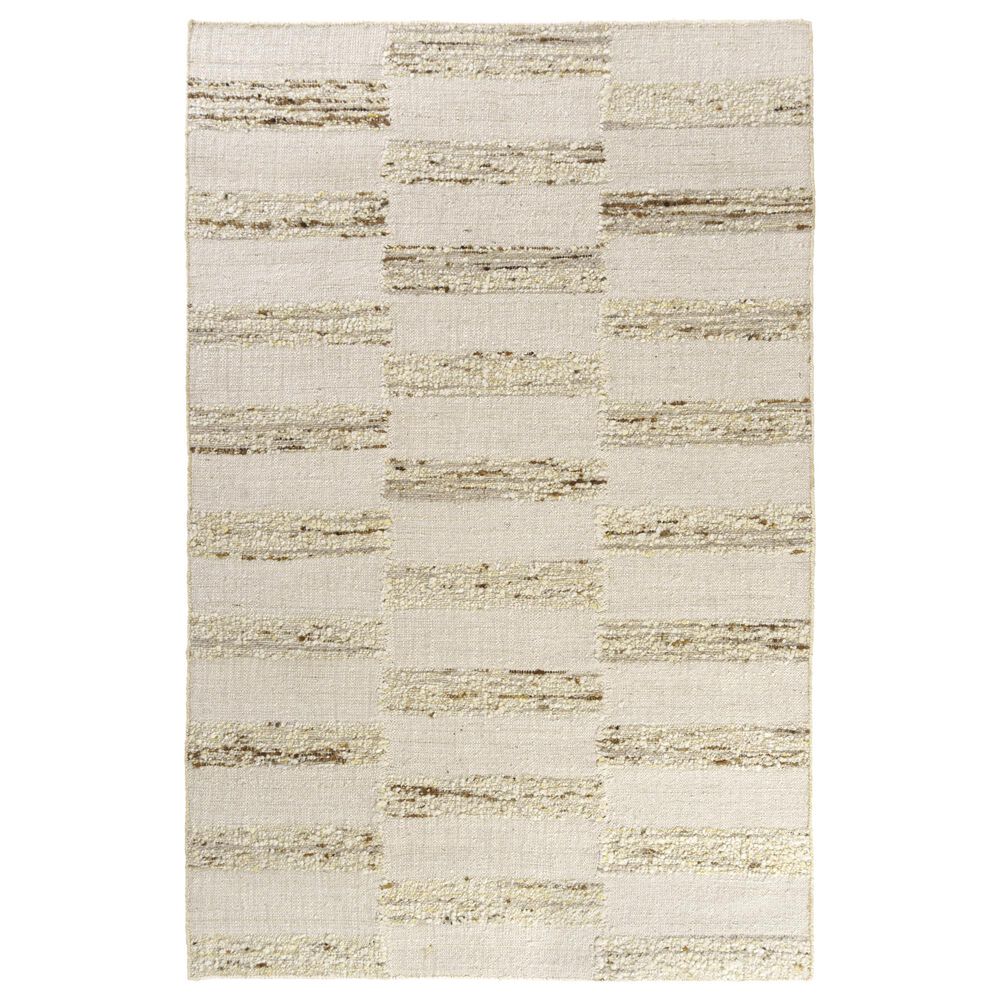 L&R Resources Geoblend 5" x 7"9" White and Beige Area Rug, , large