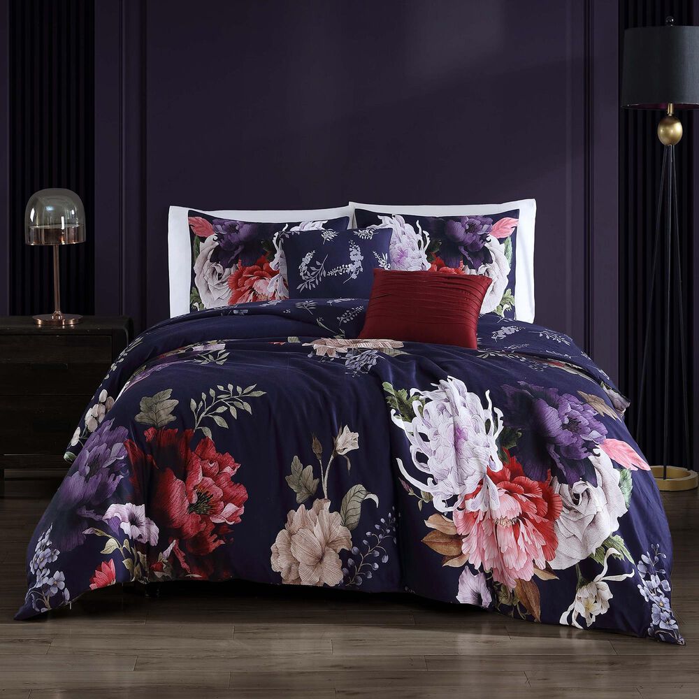BEBEJAN Garden 5-Piece King Comforter Set in Purple, , large