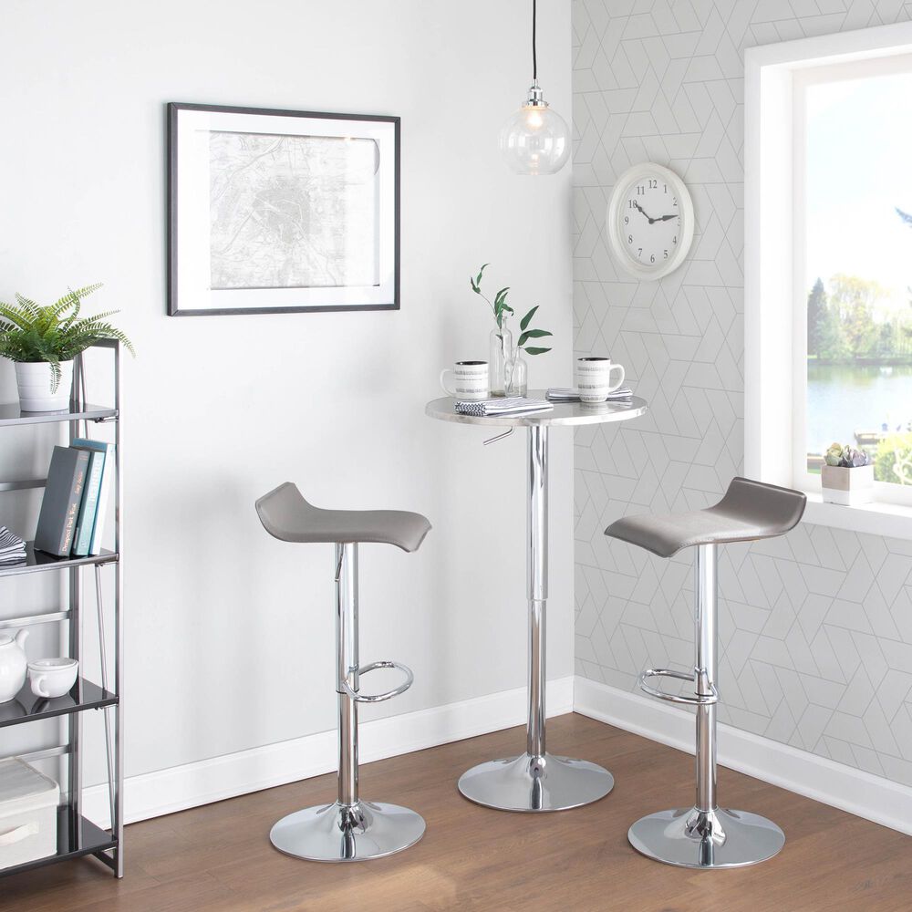 Lumisource Adjustable Bar Table in Silver, , large