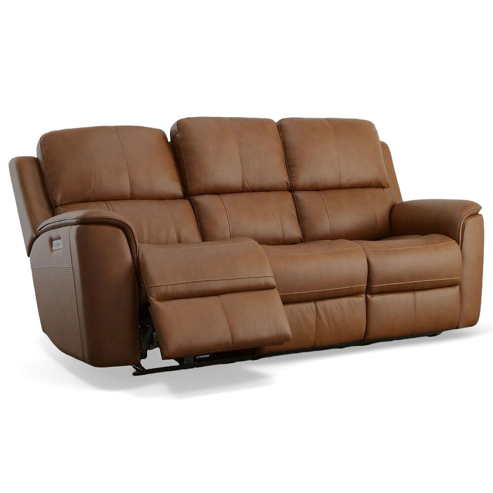Flexsteel Henry 3-Piece Power Reclining Living Room Set in Caramel, , large