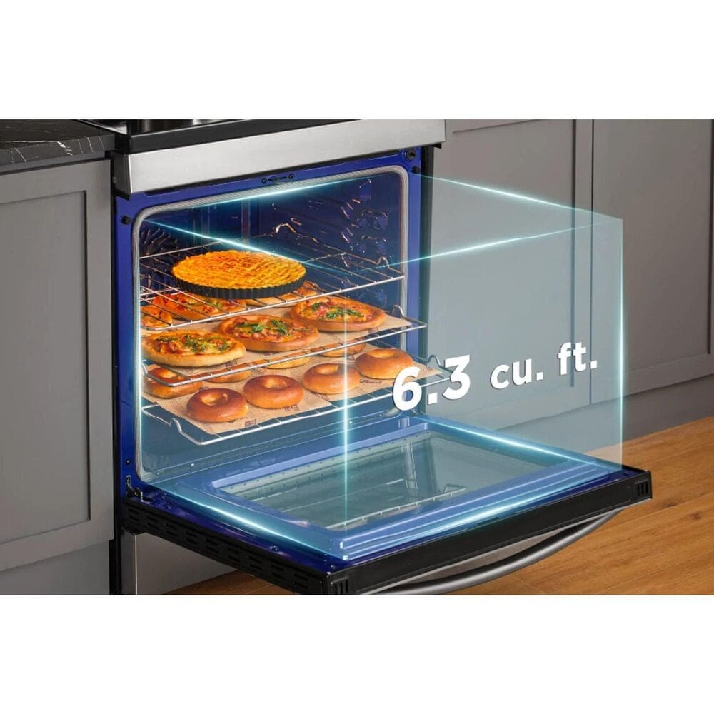Midea 30" Freestanding Electric Range with 5 Burners and Air Fry in Stainless Steel, , large