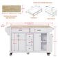 HOMLUX Kitchen Island Cart with Storage Cabinet in White, , large