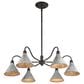 Golden Lighting Jasper 6-Light Chandelier in Antique Black and Weathered Gold, , large