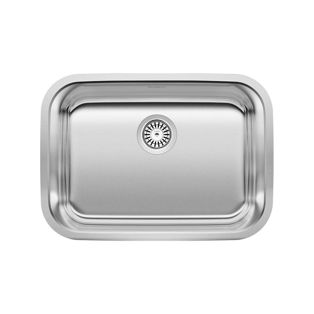 Blanco Stellar 25" Medium Single Bowl Kitchen Sink in Refined Brushed, , large