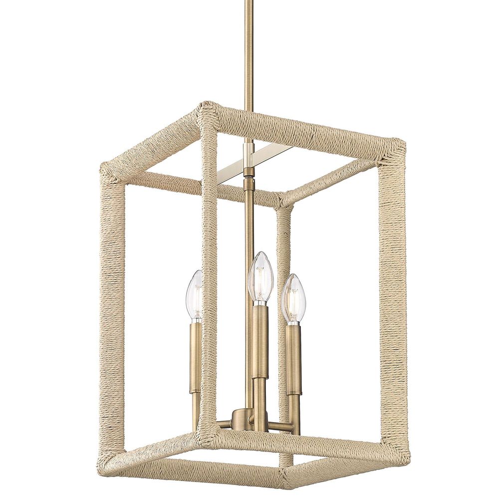 Golden Lighting Kimber 3-Light Pendant in Brass and Light Natural, , large