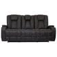 Furniture of America Snell Power Reclining Sofa with Power Headrest in Dark Gray, , large