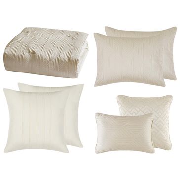 Pem America 5th Avenue Lux Noelle 7-Piece Queen Comforter Set in Gold, , large