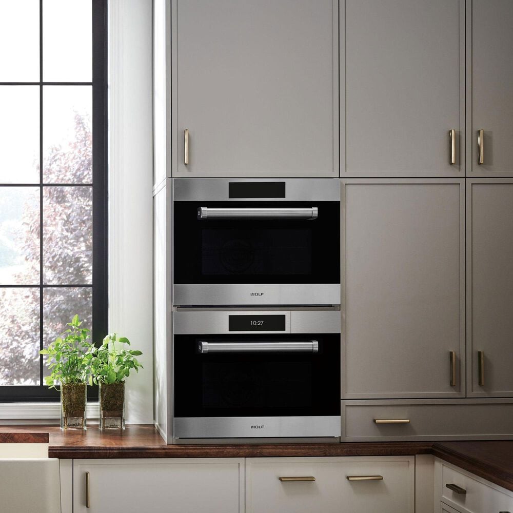 Wolf Appliances 24" E Series Transitional Drop-Down Door Speed Oven in Stainless Steel, , large