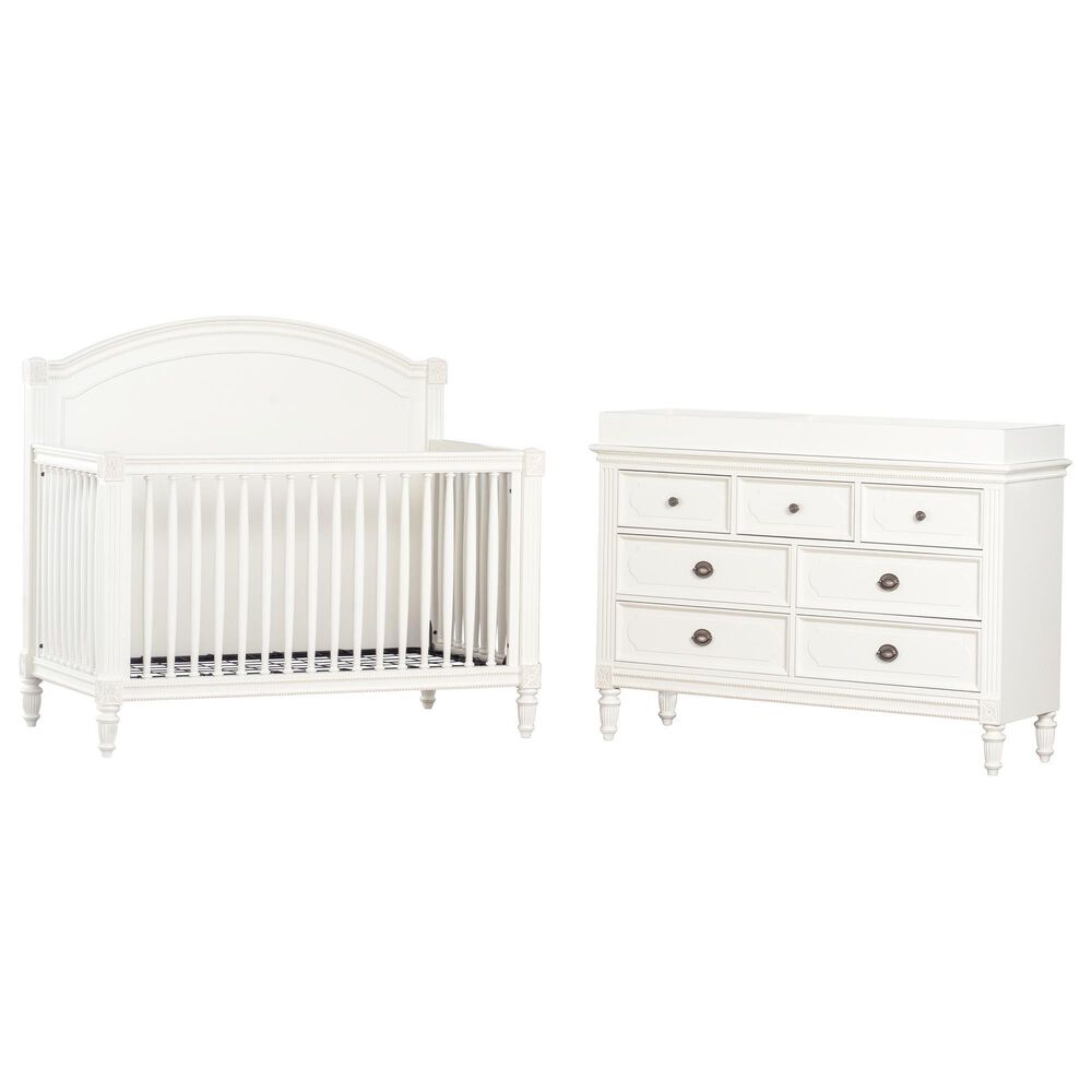 Eastern Shore Elsa 3-Piece 4-in-1 Convertible Crib with Dresser and Changer Top Nursery Set in Lace, , large