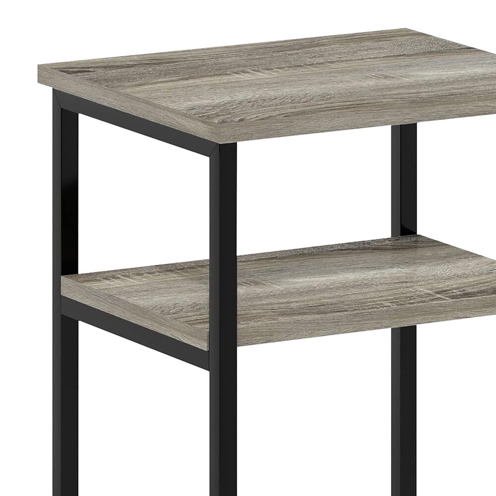 HOMLUX 3-Tier End Table with Open Shelf Storage Display in French Oak, , large