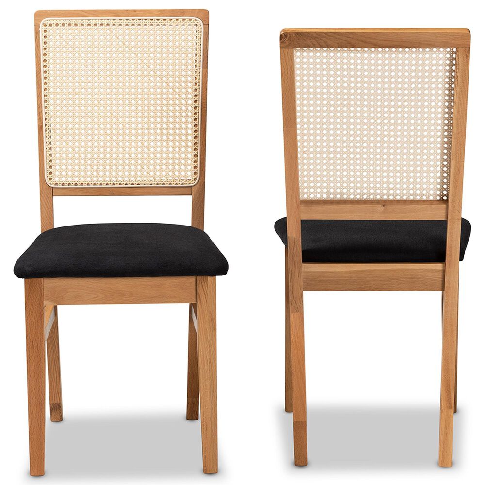 Baxton Studio Idris Side Chair in Oak Brown (Set of 2), , large