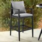 Armen Living Cayman Patio Bar Stool in Dark Gray, , large