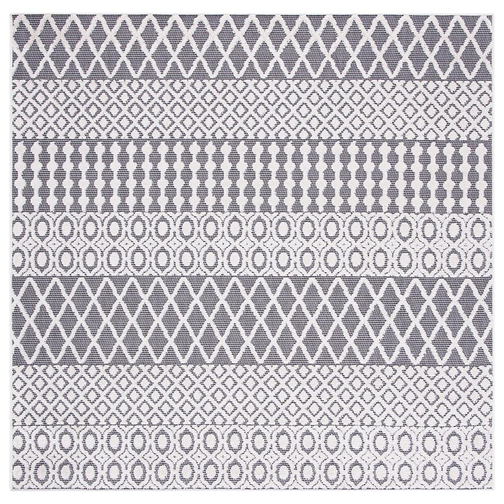 Safavieh Cabana CBN652A 8" Square Ivory and Grey Area Performance Rug, , large