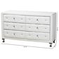 Baxton Studio Luminescence 6-Drawer Dresser with White Upholstered in Chrome, , large