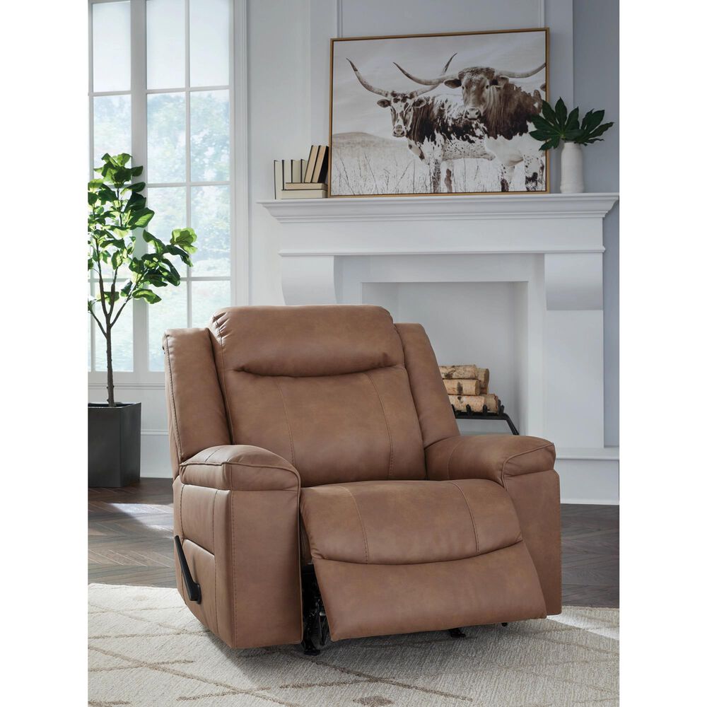 Ashley Status Check Manual Rocker Recliner in Caramel, , large