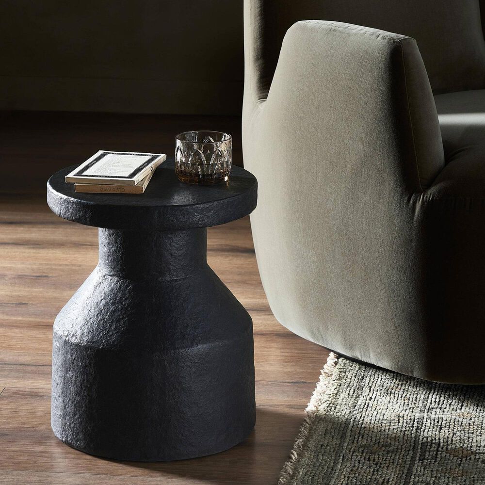 Four Hands Odeon End Table in Distressed Graphite, , large