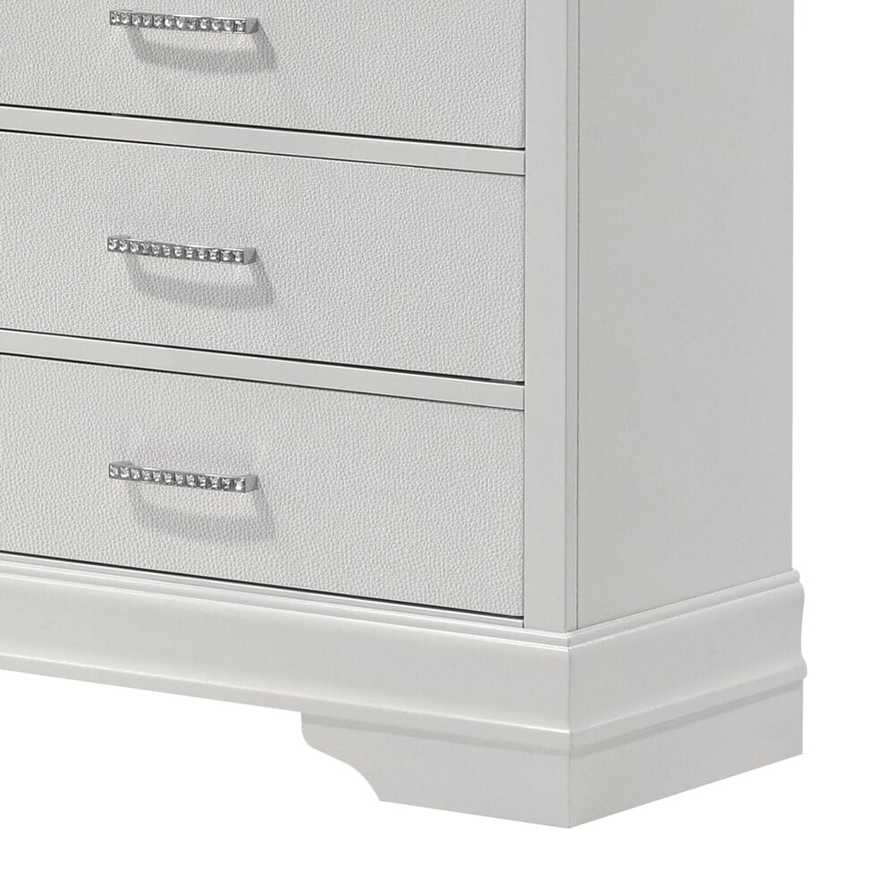 Crown Mark Amalia 3-Piece King Bedroom Set in White, , large