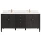 James Martin Vanities Myrrin 72" Vanity in Carbon Oak with Single Hole 3 cm White Zeus Quartz Top & Backsplash, , large