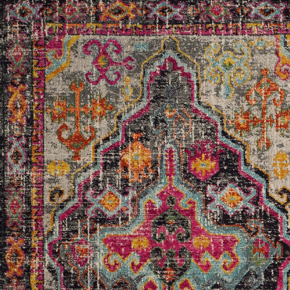 Safavieh Monaco MNC247R-3 3&#39; x 5&#39; Grey/Fuchsia Area Rug, , large