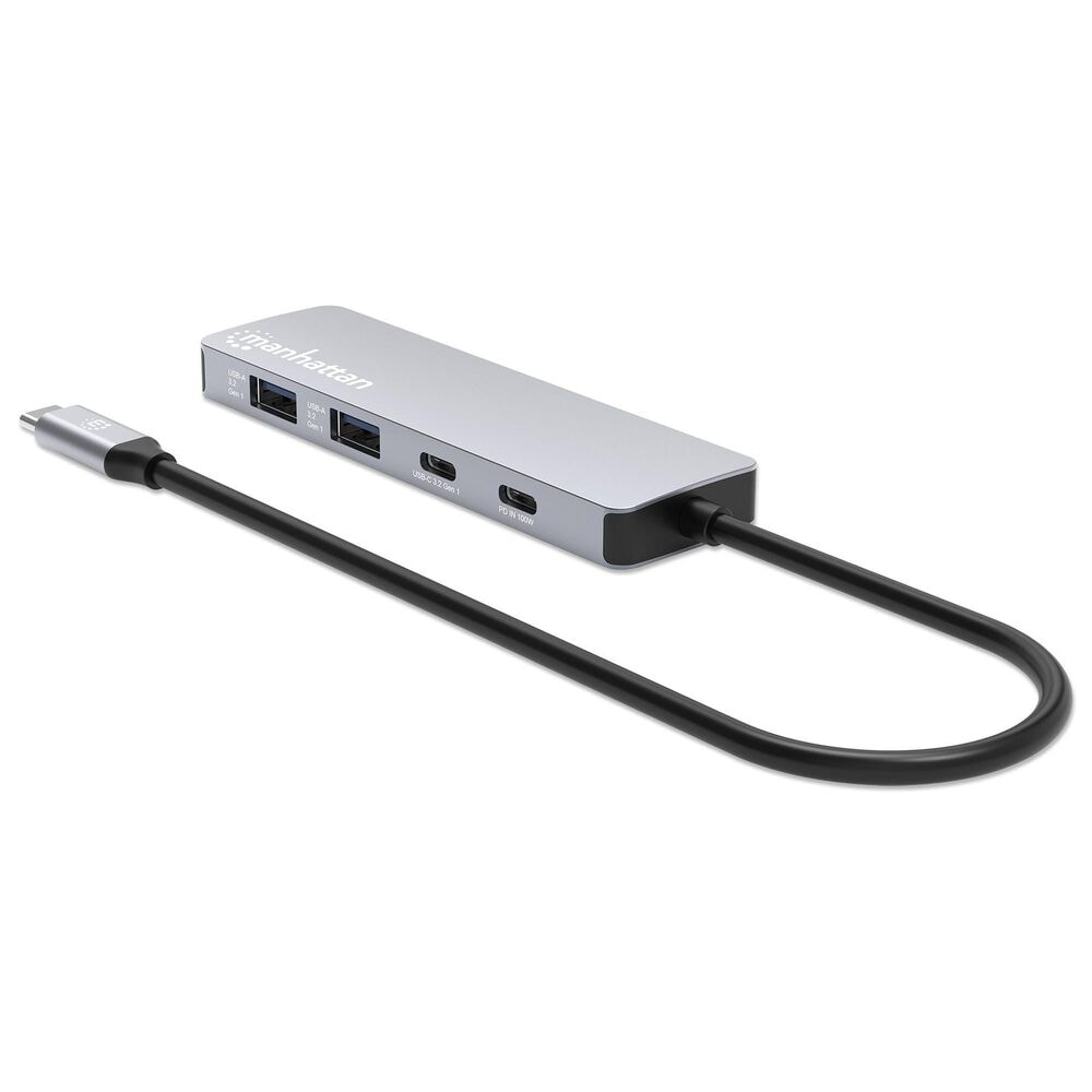 Manhattan USB-C PD 5-In-1 HDMI 4K Docking Station/Multiport Hub in Space Gray, , large