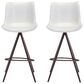 Zuo Modern Aki Bar Stool in White and Dark Brown (Set of 2), , large