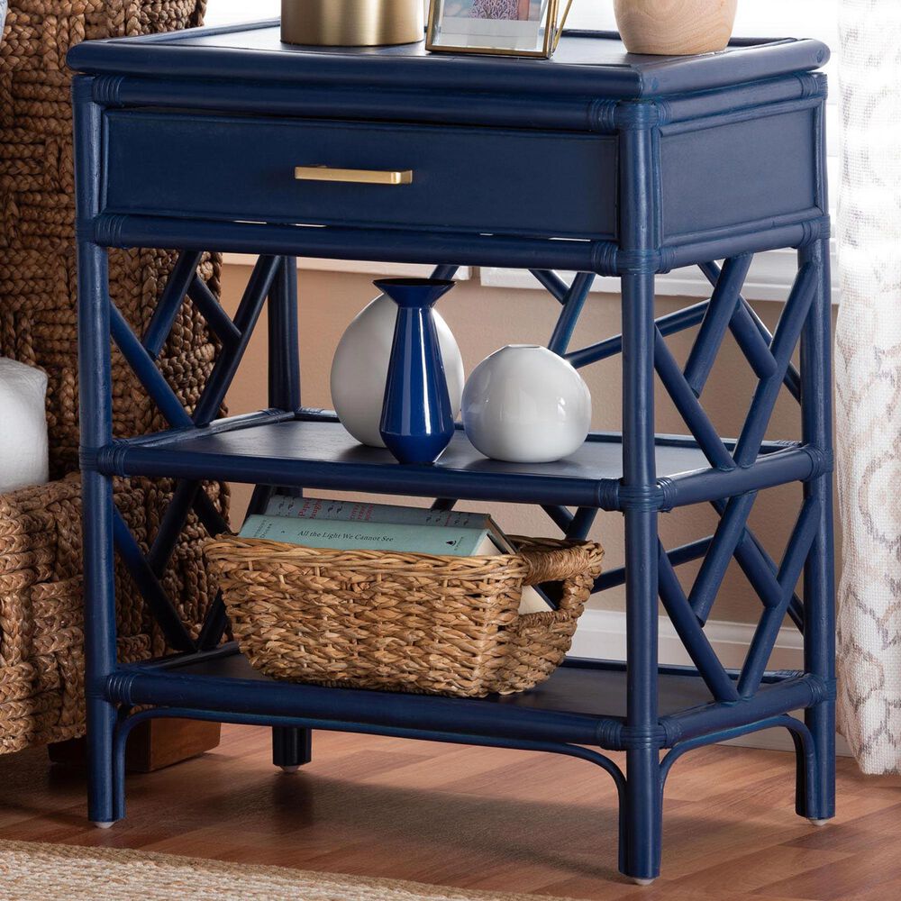 Baxton Studio Daina 1-Drawer Nightstand in Blue, , large