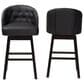 Baxton Studio Avril Swivel Bar Stool with Black Cushion in Dark Espresso Brown (Set of 2), , large