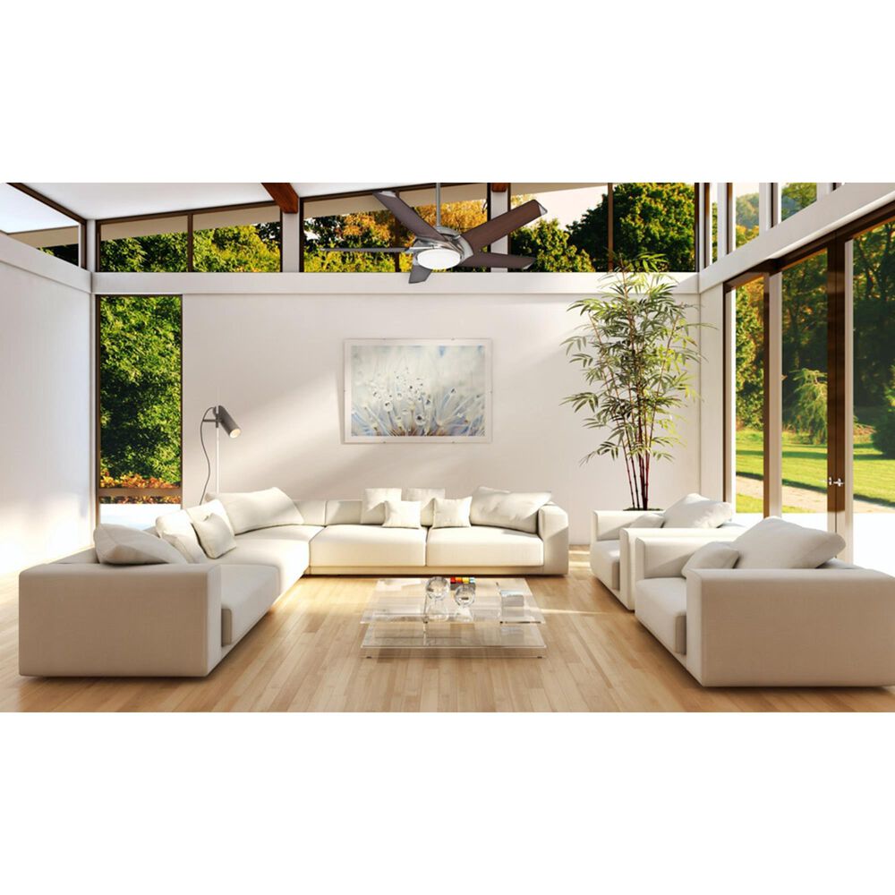 Hunter Stealth DC 54&quot; Ceiling Fan with LED Light in Brushed Nickel, , large