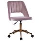 Impressions Vanity Maya Swivel Vanity Chair with Pink Cushion in Gold, , large