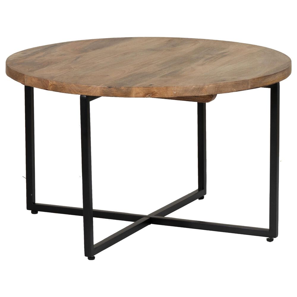 Linon Home Decor Evanston Coffee Table in Natural and Black, , large