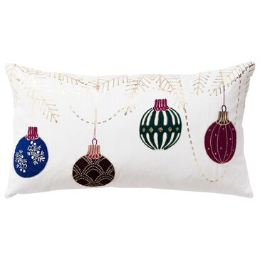 Rizzy Home 14" x 26" T20377 Graphic Print Down Filled Throw Pillow in Ivory, , large
