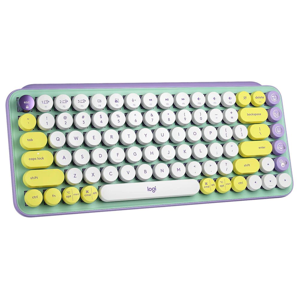 Logitech Pop Emoji Wireless Keyboard in Violet, , large
