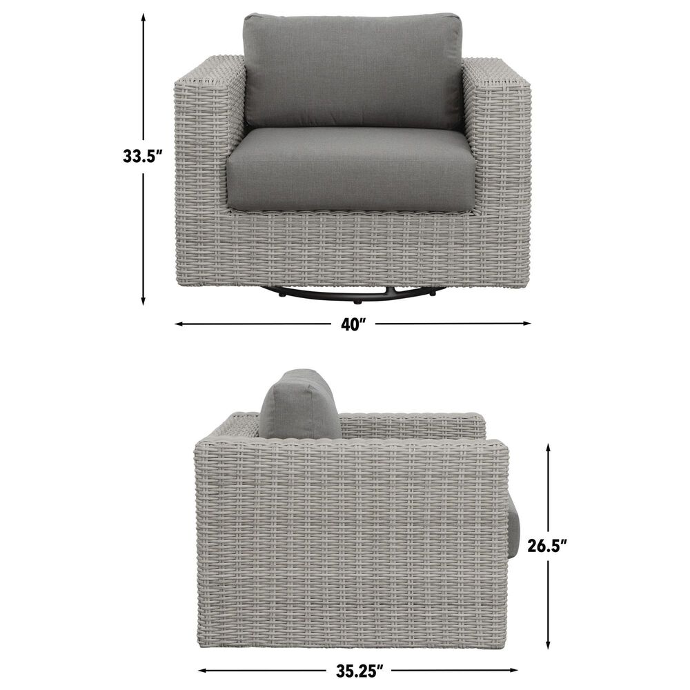 Steve Silver Co. Blakley Patio Swivel Chair in Dark Gray, , large