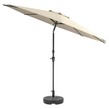 CorLiving 10" Warm White Market Umbrella with Black Base, , large