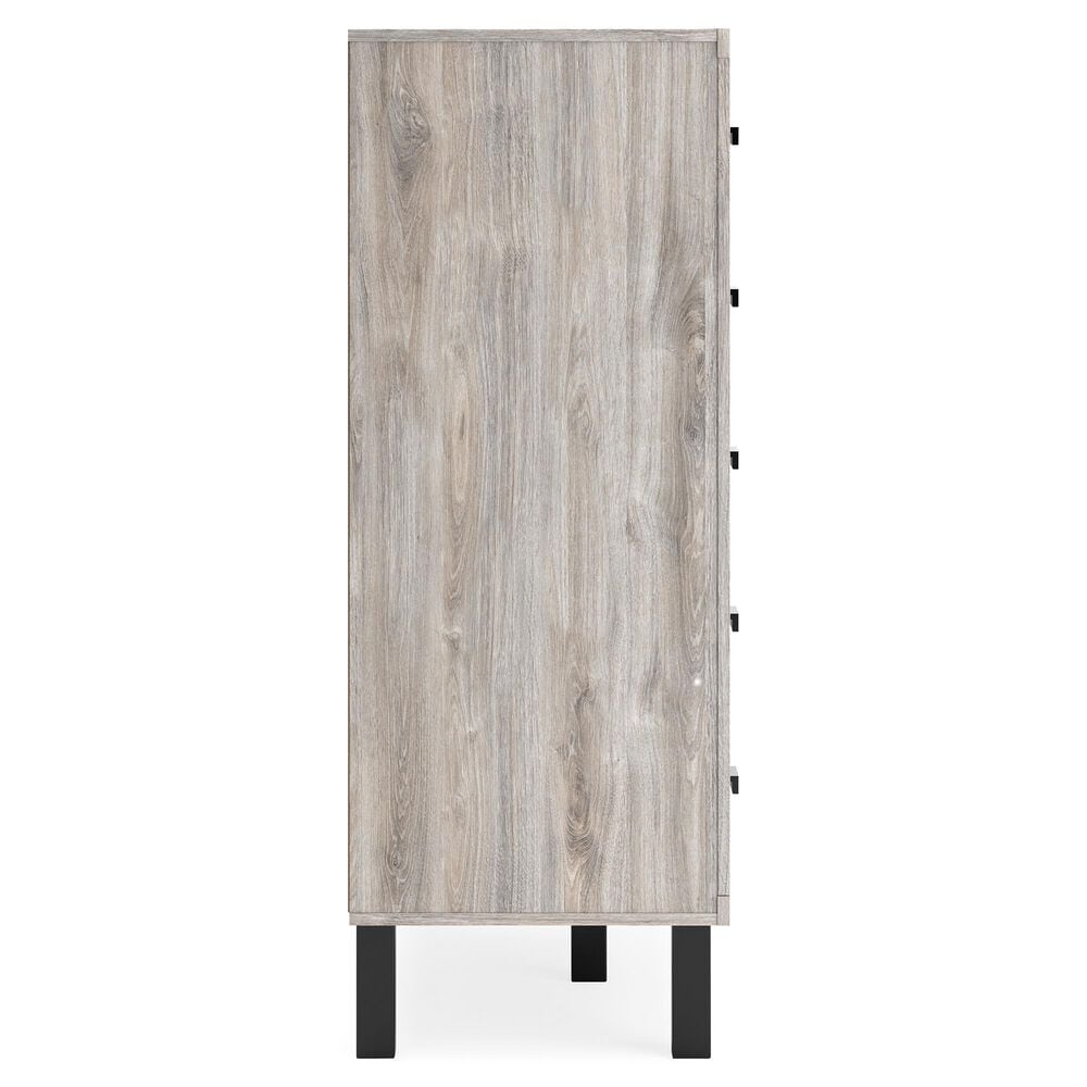 Ashley Vessalli 5-Drawer Chest in Light Gray and Matte Black, , large
