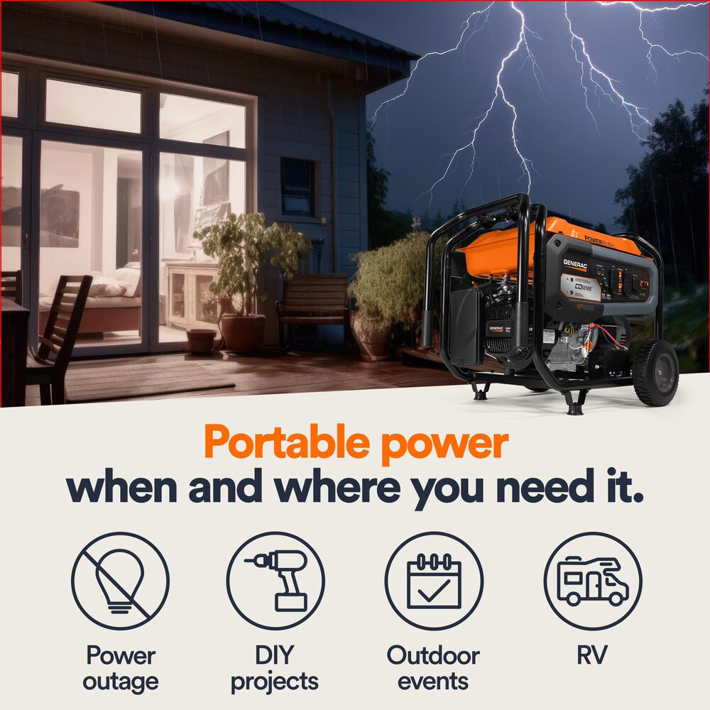 Generac 8000-Watt Portable Generator, , large