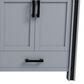 Lexora Home Ziva 60" Double Bathroom Vanity in Dark Grey with 2 cm White Quartz Top and Rectangular Sinks, , large