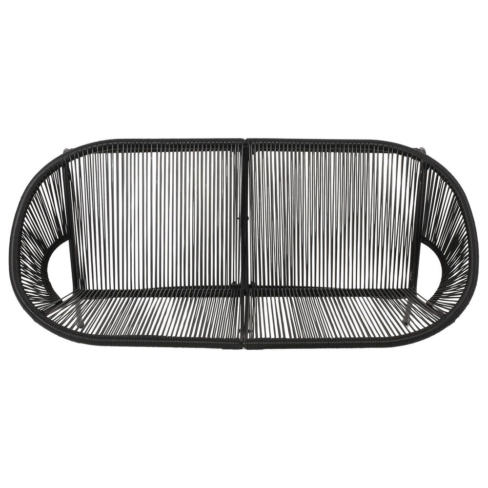 Hearth and Haven Condessa Outdoor Loveseat in Black, , large