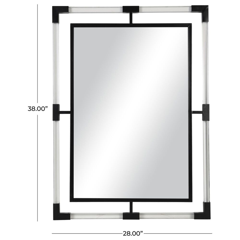 Maple and Jade Double Framed Wall Mirror with Acrylic Frame in Black and Clear, , large
