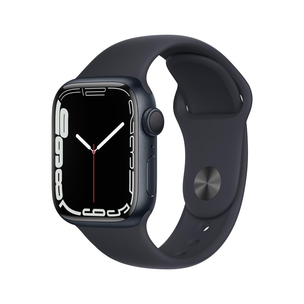 Apple Watch Series 7 (GPS) 41mm Midnight Aluminum Case with Midnight Sport Band, , large