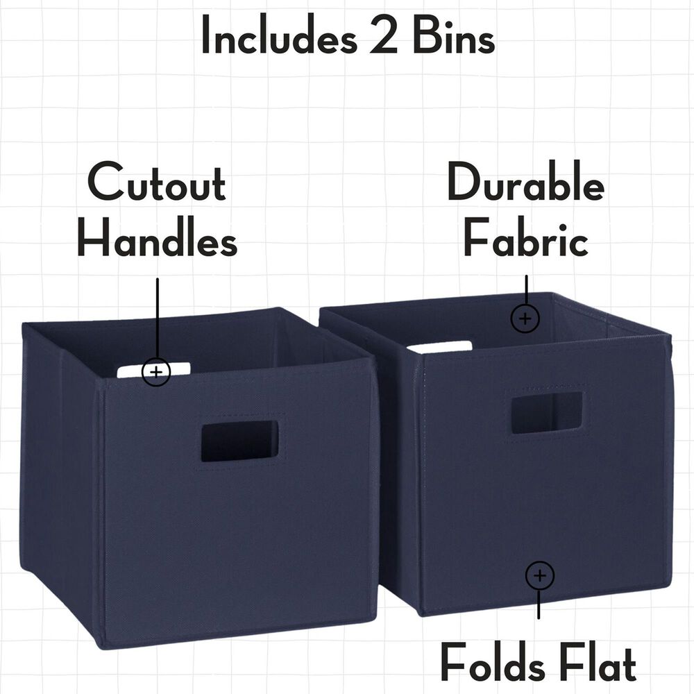 RiverRidge Home Kids Activity Table with 4 Cups and 2-Piece Navy Bins in White Painted, , large