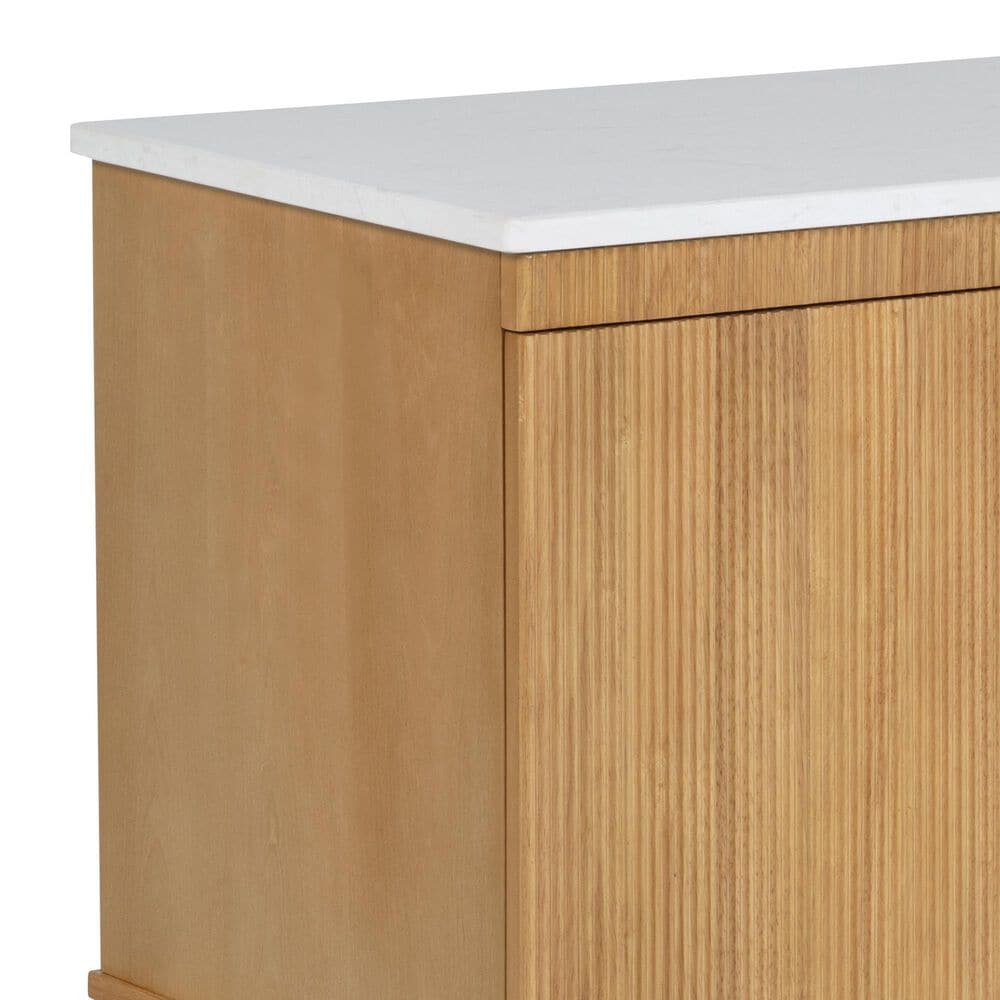 Linden Boulevard Poppy Kitchen Cart in Natural and White, , large