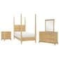 St Claire Home Today"s Traditions 4 Piece Twin Platform Poster Bed Set in Natural Hickory, , large