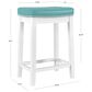 Linon Home Decor Claridge Counter Stool with Teal Cushion in White, , large