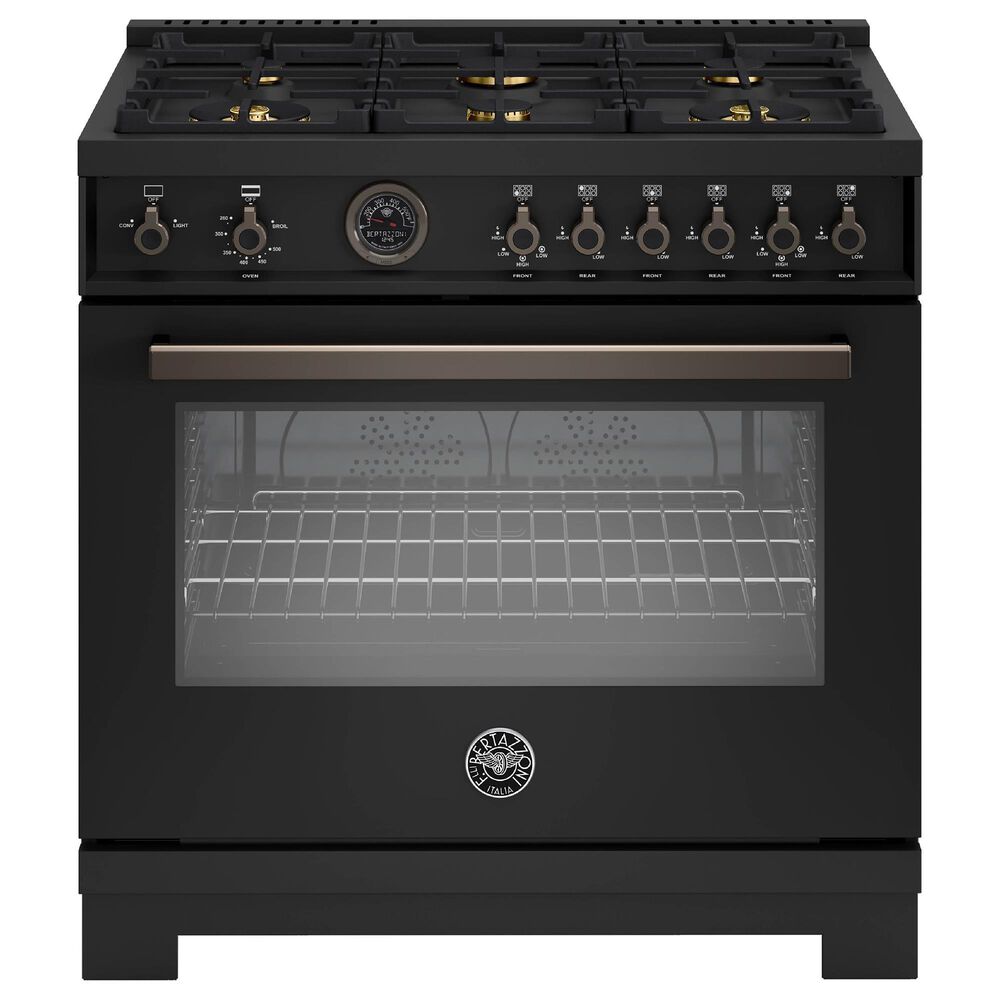 Bertazzoni Professional Series 36" All Gas Range with 6-Burners and Griddle in Carbonio, , large