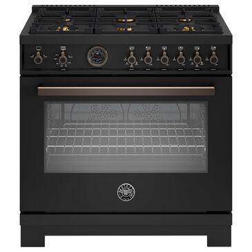 Bertazzoni Professional Series 36" All Gas Range with 6-Burners and Griddle in Carbonio, , large