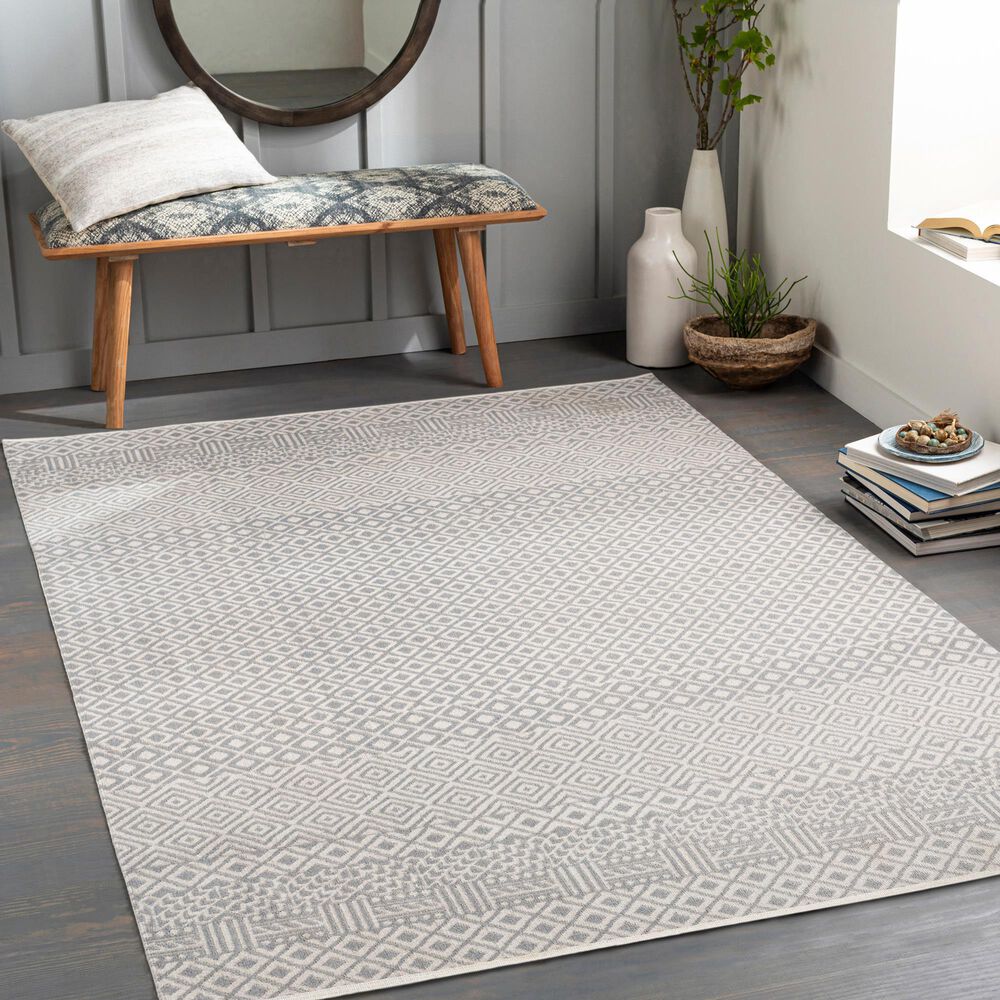 Surya Lavadora LVR2321 6&#39;7&quot; x 9&#39; Gray and Light Gray Area Rug, , large